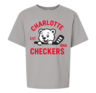 Checkers Youth Grey Bear Mascot T-Shirt