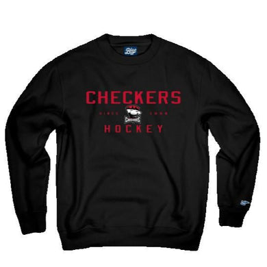 Black Charlotte Checkers Hockey Crewneck