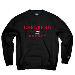 Black Charlotte Checkers Hockey Crewneck