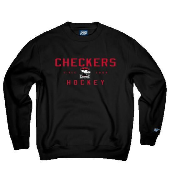 Black Charlotte Checkers Hockey Crewneck