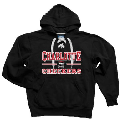 Black Charlotte Checkers Laced Hoodie