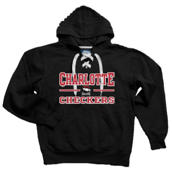 Black Charlotte Checkers Laced Hoodie
