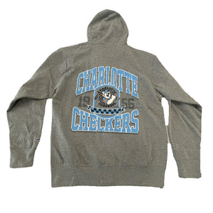 Gray Retro Full Zip Hoodie