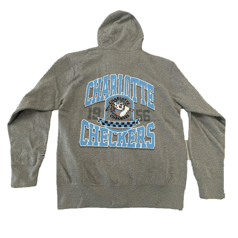 Gray Retro Full Zip Hoodie