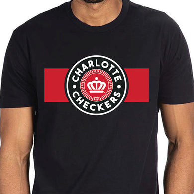 Black Alternate Logo Stripe Tee