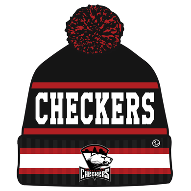 Checkers Striped Cuff Beanie