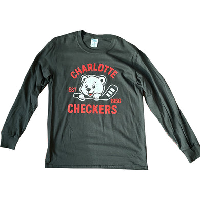 Checkers Youth Black Logo Sticks Long Sleeve Tee