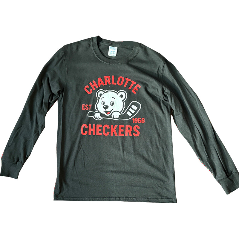 Checkers Youth Black Logo Sticks Long Sleeve Tee
