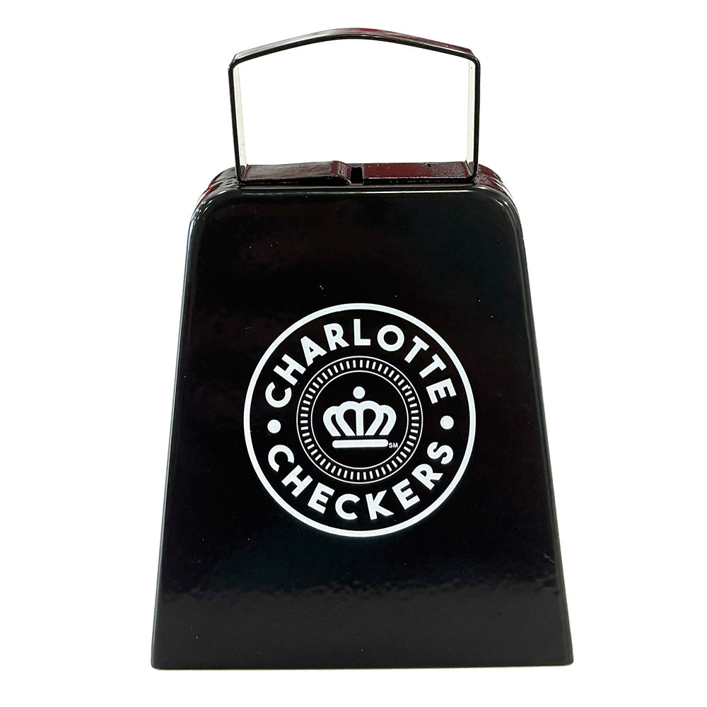 Charlotte Checkers Black-White Crown Cowbell