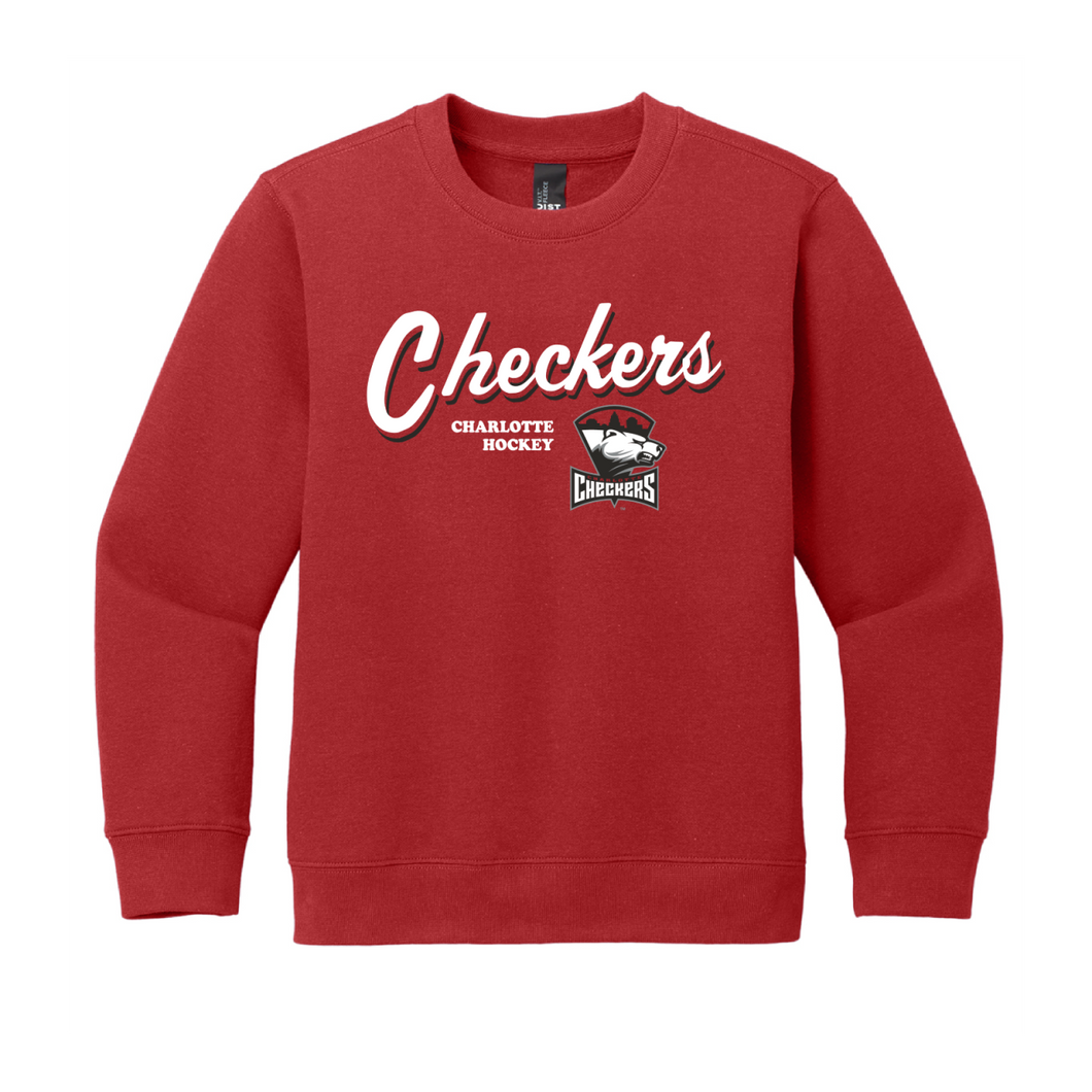 Checkers Youth Red Vintage 4 Crewneck