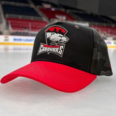 Charlotte Checkers 25-26 Red/Blk Camo Military Hat