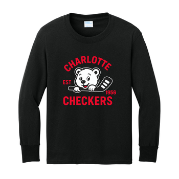 Checkers Youth Black Logo Sticks Long Sleeve Tee