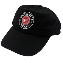 Load image into Gallery viewer, Checkers Relaxed Black Retro Logo Hat