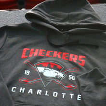 Load image into Gallery viewer, Charlotte Checkers Concert Blk/Red Distressed Hoodie