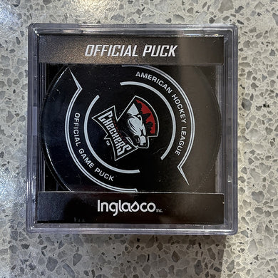 Charlotte Checkers Official Game Puck in Cube